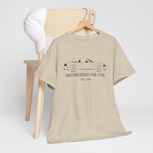 MX5 NB Engineering for Fun T-shirt for Mazda MX-5 enthusiasts for men and women