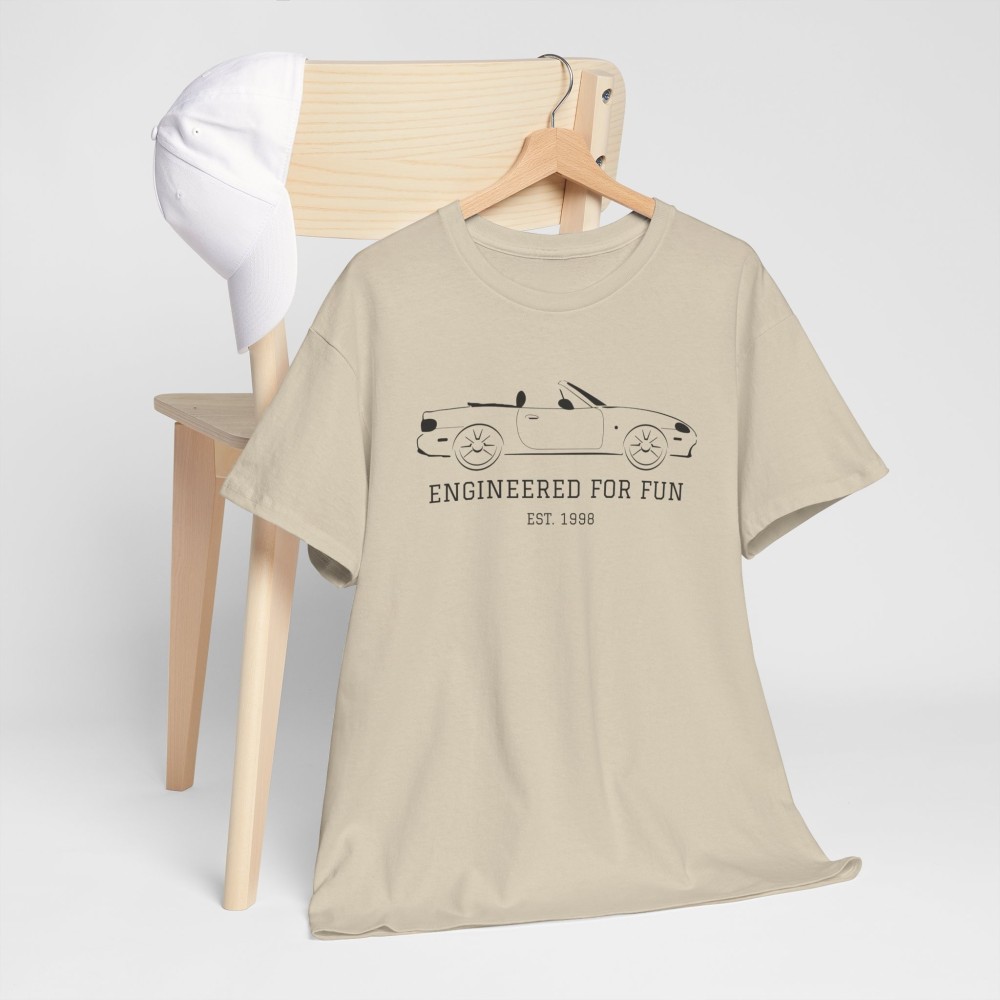 MX5 NB Engineering for Fun T-shirt unisex per appassionati di Mazda MX-5 per uomo e donna