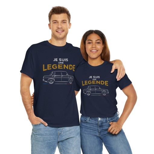 JE SUIS UNE LEGENDE t-shirt featuring the silhouette of the RENAULT 8 GORDINI available in men’s and women’s style