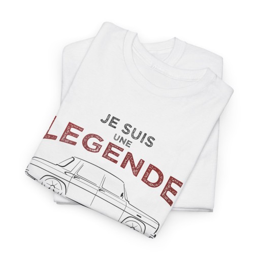 T-shirt JE SUIS UNE LEGENDE avec silhouette RENAULT 8 GORDINI pour homme et femme
