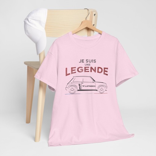 T-Shirt JE SUIS UNE LEGENDE mit der Silhouette der RENAULT 5 TURBO für Herren und Damen
