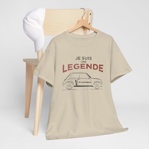 JE SUIS UNE LEGENDE t-shirt featuring the silhouette of the RENAULT 5 TURBO available in men’s and women’s