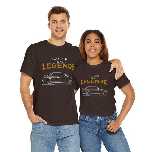 Tshirt ICH BIN EINE LEGENDE avec silhouette BMW M3 e30 pour homme et femme