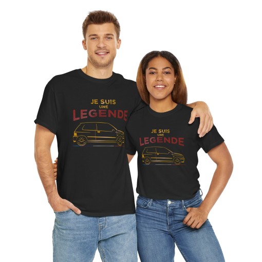 Tshirt JE SUIS UNE LEGENDE avec silhouette RENAULT CLIO RS WILLIAMS pour homme et femme