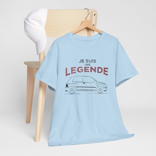 Tshirt JE SUIS UNE LEGENDE avec silhouette RENAULT CLIO RS WILLIAMS pour homme et femme