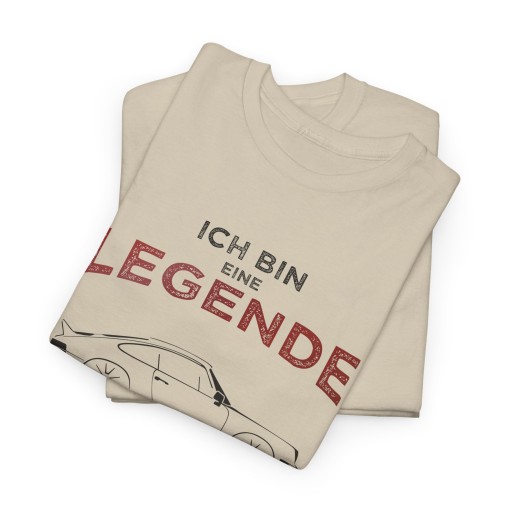 Tshirt ICH BIN EINE LEGENDE avec silhouette Porsche 911 Carrera RS 2.7 Ducktail pour homme et femme