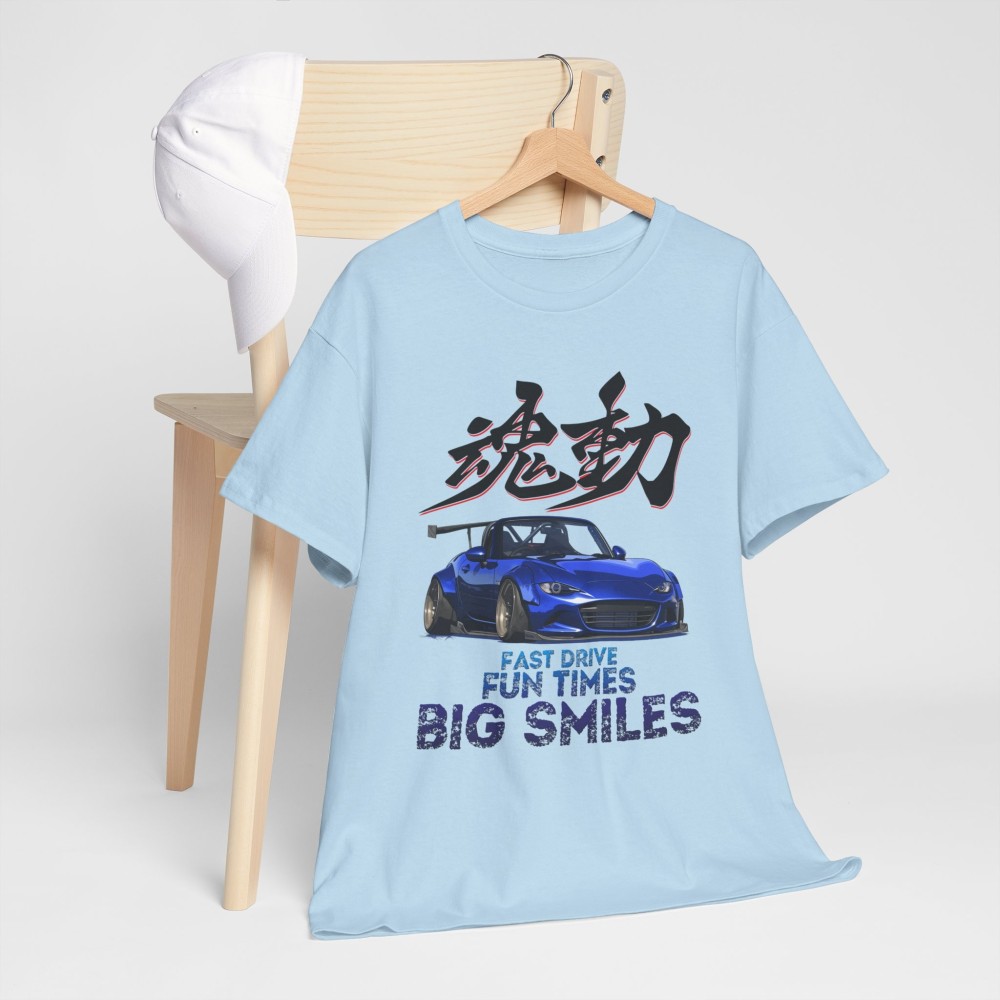 MX-5 ND KANJI BIG SMILES Unisex T-shirt for Mazda MX-5 enthusiasts for men and women