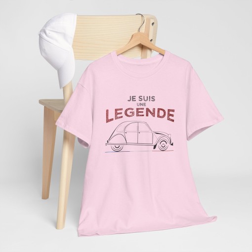 Maglietta JE SUIS UNE LEGENDE con la silhouette della CITROEN 2CV disponibile per uomo e donna