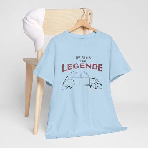 JE SUIS UNE LEGENDE t-shirt featuring the silhouette of the CITROEN 2CV available in men’s and women’s style