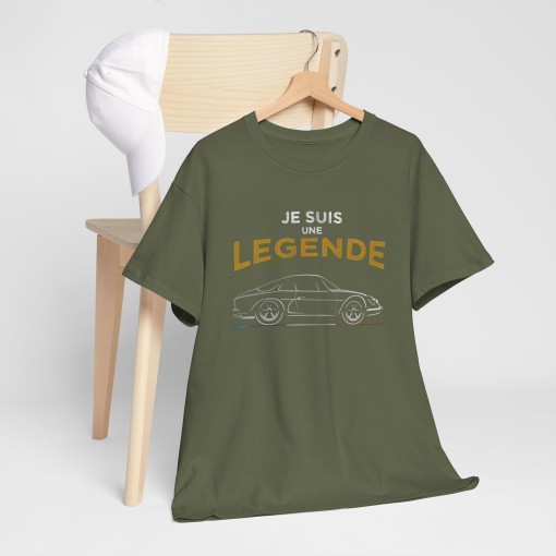 T-shirt JE SUIS UNE LEGENDE avec silhouette Alpine Renault A110 pour homme et femme