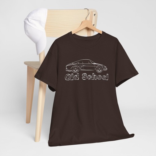 OLD SCHOOL NEW SCHOOL Tshirt t-shirt featuring the silhouette of the ALPINE A110 available in men’s and women’s